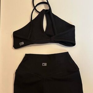 Black CSB Sports Bra and Biker Shorts Set